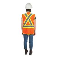 Veste d'arpenteur haute visibilit&eacute;, conforme &agrave; la CSA, Orange haute visibilit&eacute;, Moyen, Polyester O-Max