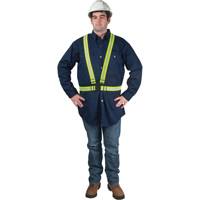 Harnais de s&eacute;curit&eacute; d'usage standard, Jaune lime haute visibilit&eacute;, Couleur r&eacute;fl&eacute;chissante Argent, Moyen O-Max