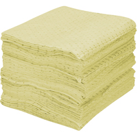 Feuilles absorbantes en fibres fines de premi&egrave;re qualit&eacute;, Mati&egrave;res dangereuses, 15" x 17", 30 gal. d'absorption O-Max
