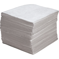Feuilles absorbantes souffl&eacute;es de premi&egrave;re qualit&eacute;, Huile seulement, 15" x 17", 30 gal. d'absorption O-Max