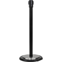 Free-Standing Crowd Control Barrier Receiver Post With Wheels, 35" High, Black SEI763 | O-Max