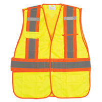 Veste d'arpenteur haute visibilit&eacute;, conforme &agrave; la CSA, Jaune lime haute visibilit&eacute;, Moyen, Polyester O-Max