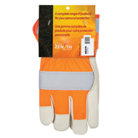 Orange High-Visibility Superior Warmth Fitters Gloves, Large, Grain Cowhide Palm, Thinsulate Inner Lining O-Max