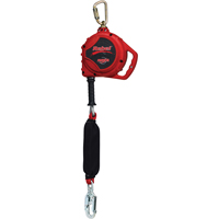 Cordage de s&eacute;curit&eacute; auto-r&eacute;tractable Rebel pour bas de pente, 20', Acier galvanis&eacute;, Pivotant O-Max