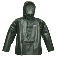 Journeyman Chemical Resistant Rain Jacket, Small, Green, Polyester/PVC SFI873 | O-Max