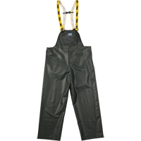Journeyman Chemical Resistant Rain Bib Pants, Small, Green, Polyester/PVC SFI879 | O-Max