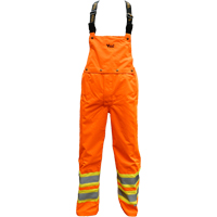 Pantalon de s&eacute;curit&eacute; Journeyman d&eacute;tachable &agrave; bavette, Polyester, Petit, Orange haute visibilit&eacute; O-Max