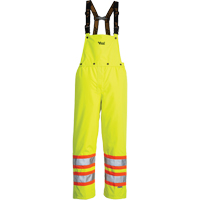 Pantalon de s&eacute;curit&eacute; Journeyman d&eacute;tachable &agrave; bavette, Polyester, Petit, Jaune lime haute visibilit&eacute; O-Max