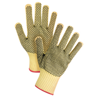 Gants tricot&eacute;s deux c&ocirc;t&eacute;s, sans couture, &agrave; pois, Taille Petit/7, Calibre 7, Rev&ecirc;tement PVC, Enveloppe en Kevlar, ASTM ANSI niveau A2/EN 388 niveau 3 O-Max