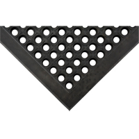 Tapis antifatigue, &agrave; fentes, 3' x 5' x 7/8", Noir, Caoutchouc naturel O-Max