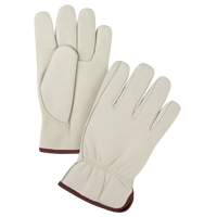 Premium Winter-Lined Driver's Gloves, Large, Grain Cowhide Palm, Fleece Inner Lining SFV197 | O-Max