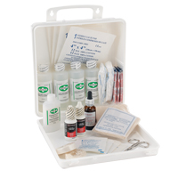 Trousse de premiers soins des brûlures pour soudeurs Dynamic, Dispositif m&eacute;dical Classe 1, Boîte en plastique O-Max