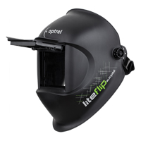 Liteflip Autopilot Welding Helmet, 3.94" L x 1.97" W View Area, 1/5/5 - 14 Shade Range, Black O-Max
