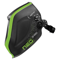 P550 Welding Helmet, 3.94" L x 1.97" W View Area, 4/9 - 13 Shade Range, Black/Green O-Max