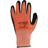 Vis-Tech Y9294 Cut Resistant Gloves, Size 6/X-Small, 13 Gauge, Polyurethane Coated, Stainless Steel Shell, ANSI/ISEA 105 Level 4 O-Max