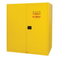 Vertical Drum Storage Cabinet, 110 US gal. Cap., 2 Drums, Yellow O-Max