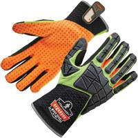 ProFlex&reg; 925F(X) Dorsal Impact-Reducing Gloves, Small, Split Leather Palm, Slip-On Cuff O-Max