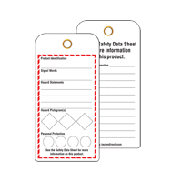 GHS Workplace Tags, Cardstock, 3" W x 6" H, English O-Max