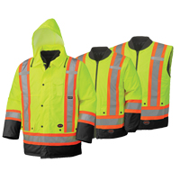 5021BB Manteau de s&eacute;curit&eacute; 6 en 1 imperm&eacute;able, Jaune lime haute visibilit&eacute;, 2T-Grand O-Max