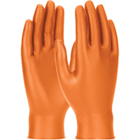 Grippaz Skins Ambidextrous Disposable Gloves, Small, Nitrile, 6-mil, Powder-Free, Orange O-Max