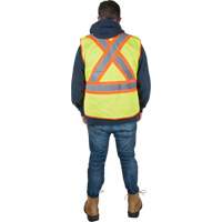 Veste d'arpenteur r&eacute;sistante aux flammes, Jaune lime haute visibilit&eacute;, Moyen, Polyester O-Max