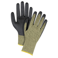 Gants &eacute;lastiques sans coutures r&eacute;sistants &agrave; la coupe noir & jaune, Taille 2T-Grand/11, Calibre 13, Rev&ecirc;tement Mousse de nitrile, Enveloppe en Aramide, ASTM ANSI niveau A6 O-Max