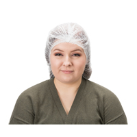Bonnet bouffant pliss&eacute;, Polypropyl&egrave;ne, 19", Blanc O-Max