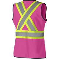 139PK Veste de s&eacute;curit&eacute; pour femme, Rose, T-petit, Polyester O-Max