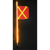 Safety Whip&reg; Heavy-Duty LED Whips, Hitch Mount, 5 High, Orange with Reflective O-Max