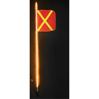 Safety Whip&reg; Heavy-Duty LED Whips, Hitch Mount, 6 High, Orange with Reflective O-Max