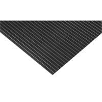 Wide-Ribbed Matting, Wiper, 3' x 75' x 1/8", Black O-Max