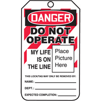 Do Not Operate Danger Lockout Tagout Tags, Cardstock, 3-1/4" W x 5-3/4" H, English SGH863 | O-Max