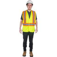 Veste de s&eacute;curit&eacute; pour la circulation, Jaune lime haute visibilit&eacute;, Moyen, Polyester O-Max