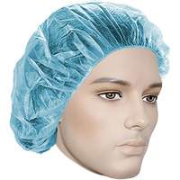 Bonnets bouffants, Polypropyl&egrave;ne, 18", Bleu O-Max
