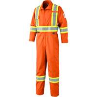 7702 Combinaison de s&eacute;curit&eacute; haute visibilit&eacute; ignifuge, Taille 36, Orange O-Max