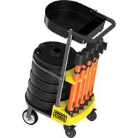 PLUS Barrier Post Cart Kit with Tray, 75' L, Metal, Orange O-Max