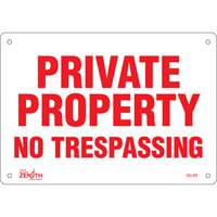 Enseigne Private Property, 7" x 10", Aluminium, Anglais O-Max