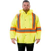 RZ1000 Rain Jacket, Polyester, Small, High Visibility Lime-Yellow O-Max