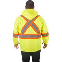 RZ1000 Rain Jacket, Polyester, Small, High Visibility Lime-Yellow O-Max