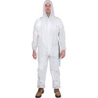 Hooded Coveralls, Medium, White, SMS O-Max