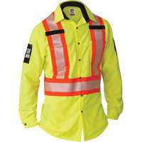 Ripstop High-Visibility Long Sleeve Shirt, Polyester, Small, High Visibility Lime-Yellow O-Max