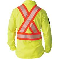 Ripstop High-Visibility Long Sleeve Shirt, Polyester, Small, High Visibility Lime-Yellow O-Max