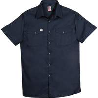 Short-Sleeved Twill Work Shirt, Men's, 4X-Large, Navy Blue O-Max