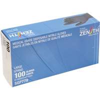 Puncture-Resistant Medical-Grade Disposable Gloves, Large, Nitrile, 5-mil, Powder-Free, Black, Class 2 O-Max
