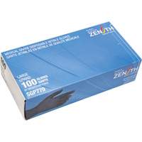 Puncture-Resistant Medical-Grade Disposable Gloves, Large, Nitrile, 5-mil, Powder-Free, Black, Class 2 O-Max