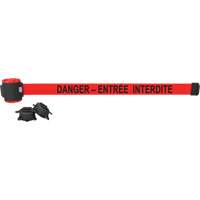 Wall Mount Barrier, Plastic, Magnetic Mount, 30', Red Tape O-Max