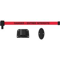 Plus Wall Mount Barrier System, Plastic, Screw Mount, 15', Red Tape O-Max