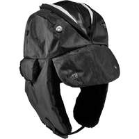 N-Ferno&reg; Zippered Trapper Hat, Polyurethane/Satin Lining, Medium/Small, Black O-Max