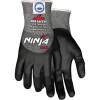 Gants r&eacute;sistant aux coupures Max Ninja, Taille Moyen, Calibre 10, Rev&ecirc;tement Bipolym&egrave;re, Enveloppe en Dyneema, ASTM ANSI niveau A3 O-Max