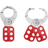 Tabbed Steel Lockout Hasp, Red O-Max